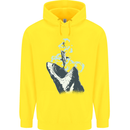 Megalodon v Great White Shark v Scuba Diver Childrens Kids Hoodie Yellow