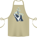 Megalodon v Great White Shark v Scuba Diver Cotton Apron 100% Organic Khaki