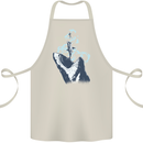 Megalodon v Great White Shark v Scuba Diver Cotton Apron 100% Organic Natural