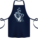 Megalodon v Great White Shark v Scuba Diver Cotton Apron 100% Organic Navy Blue