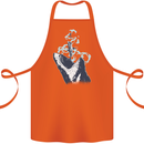 Megalodon v Great White Shark v Scuba Diver Cotton Apron 100% Organic Orange