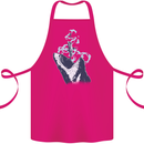 Megalodon v Great White Shark v Scuba Diver Cotton Apron 100% Organic Pink