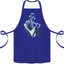 Megalodon v Great White Shark v Scuba Diver Cotton Apron 100% Organic Royal Blue