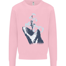 Megalodon v Great White Shark v Scuba Diver Kids Sweatshirt Jumper Light Pink