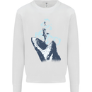 Megalodon v Great White Shark v Scuba Diver Kids Sweatshirt Jumper White