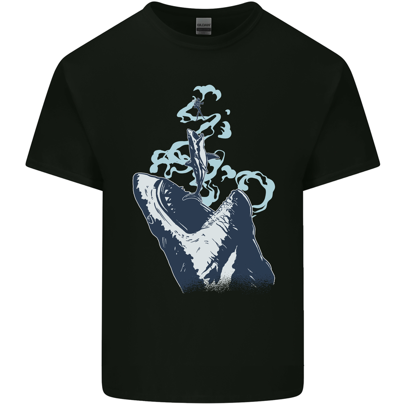 Megalodon v Great White Shark v Scuba Diver Kids T-Shirt Childrens Black