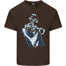 Megalodon v Great White Shark v Scuba Diver Kids T-Shirt Childrens Chocolate