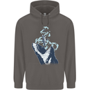 Megalodon v Great White Shark v Scuba Diver Mens 80% Cotton Hoodie Charcoal