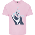 Megalodon v Great White Shark v Scuba Diver Mens Cotton T-Shirt Tee Top Light Pink