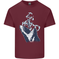 Megalodon v Great White Shark v Scuba Diver Mens Cotton T-Shirt Tee Top Maroon