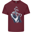 Megalodon v Great White Shark v Scuba Diver Mens Cotton T-Shirt Tee Top Maroon