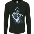 Megalodon v Great White Shark v Scuba Diver Mens Long Sleeve T-Shirt Black
