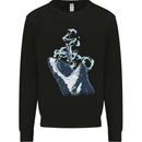 Megalodon v Great White Shark v Scuba Diver Mens Sweatshirt Jumper Black