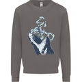Megalodon v Great White Shark v Scuba Diver Mens Sweatshirt Jumper Charcoal