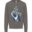 Megalodon v Great White Shark v Scuba Diver Mens Sweatshirt Jumper Charcoal