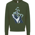 Megalodon v Great White Shark v Scuba Diver Mens Sweatshirt Jumper Forest Green