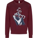 Megalodon v Great White Shark v Scuba Diver Mens Sweatshirt Jumper Maroon