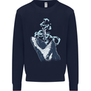 Megalodon v Great White Shark v Scuba Diver Mens Sweatshirt Jumper Navy Blue
