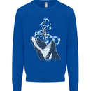Megalodon v Great White Shark v Scuba Diver Mens Sweatshirt Jumper Royal Blue