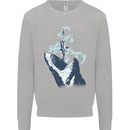 Megalodon v Great White Shark v Scuba Diver Mens Sweatshirt Jumper Sports Grey