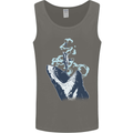 Megalodon v Great White Shark v Scuba Diver Mens Vest Tank Top Charcoal