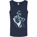 Megalodon v Great White Shark v Scuba Diver Mens Vest Tank Top Navy Blue
