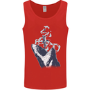 Megalodon v Great White Shark v Scuba Diver Mens Vest Tank Top Red