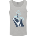 Megalodon v Great White Shark v Scuba Diver Mens Vest Tank Top Sports Grey