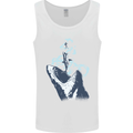 Megalodon v Great White Shark v Scuba Diver Mens Vest Tank Top White