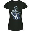 Megalodon v Great White Shark v Scuba Diver Womens Petite Cut T-Shirt Black
