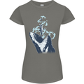 Megalodon v Great White Shark v Scuba Diver Womens Petite Cut T-Shirt Charcoal