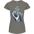 Megalodon v Great White Shark v Scuba Diver Womens Petite Cut T-Shirt Charcoal