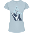 Megalodon v Great White Shark v Scuba Diver Womens Petite Cut T-Shirt Light Blue