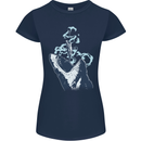Megalodon v Great White Shark v Scuba Diver Womens Petite Cut T-Shirt Navy Blue