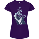 Megalodon v Great White Shark v Scuba Diver Womens Petite Cut T-Shirt Purple