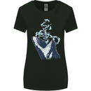 Megalodon v Great White Shark v Scuba Diver Womens Wider Cut T-Shirt Black