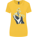 Megalodon v Great White Shark v Scuba Diver Womens Wider Cut T-Shirt Yellow