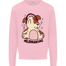 Melomaniac Dog Yoga Meditation Funny Kids Sweatshirt Jumper Light Pink