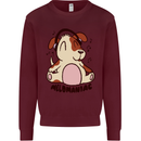 Melomaniac Dog Yoga Meditation Funny Kids Sweatshirt Jumper Maroon