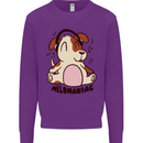 Melomaniac Dog Yoga Meditation Funny Kids Sweatshirt Jumper Purple