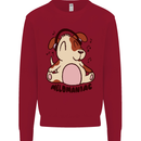 Melomaniac Dog Yoga Meditation Funny Kids Sweatshirt Jumper Red