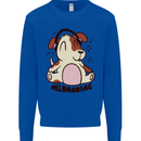 Melomaniac Dog Yoga Meditation Funny Kids Sweatshirt Jumper Royal Blue