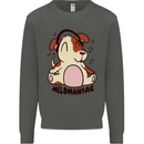 Melomaniac Dog Yoga Meditation Funny Kids Sweatshirt Jumper Storm Grey