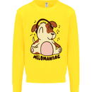 Melomaniac Dog Yoga Meditation Funny Kids Sweatshirt Jumper Yellow
