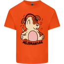Melomaniac Dog Yoga Meditation Funny Kids T-Shirt Childrens Orange