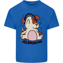 Melomaniac Dog Yoga Meditation Funny Kids T-Shirt Childrens Royal Blue
