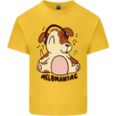 Melomaniac Dog Yoga Meditation Funny Kids T-Shirt Childrens Yellow