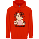 Melomaniac Dog Yoga Meditation Funny Mens 80% Cotton Hoodie Bright Red