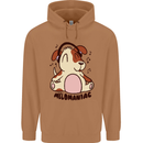 Melomaniac Dog Yoga Meditation Funny Mens 80% Cotton Hoodie Caramel Latte