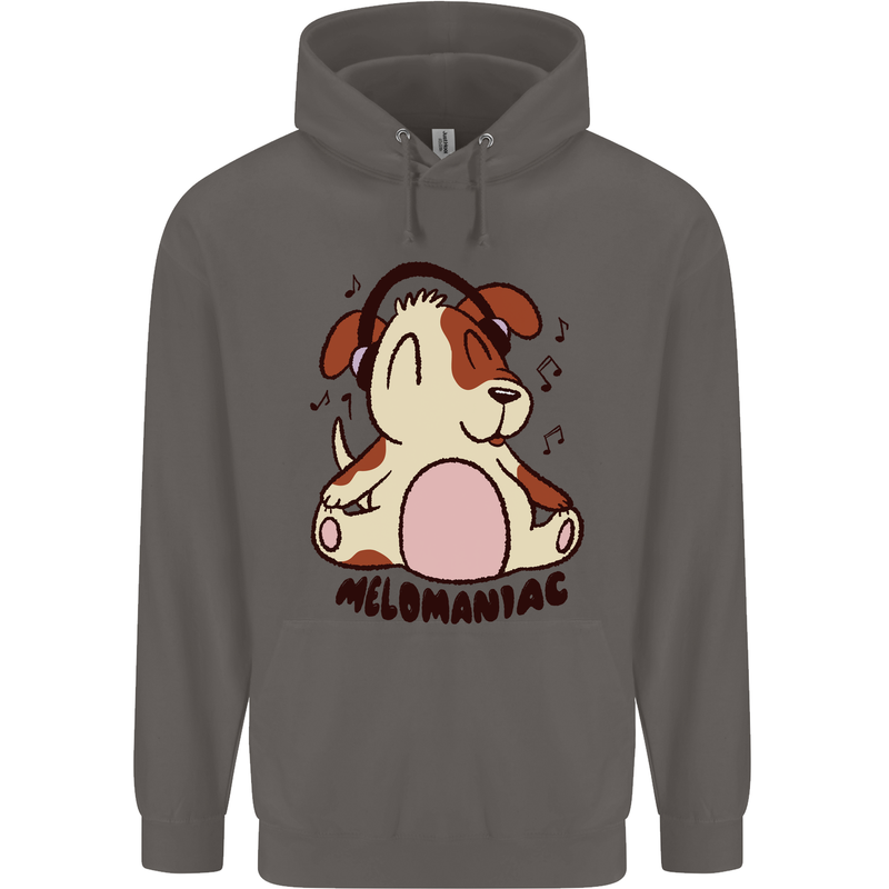 Melomaniac Dog Yoga Meditation Funny Mens 80% Cotton Hoodie Charcoal